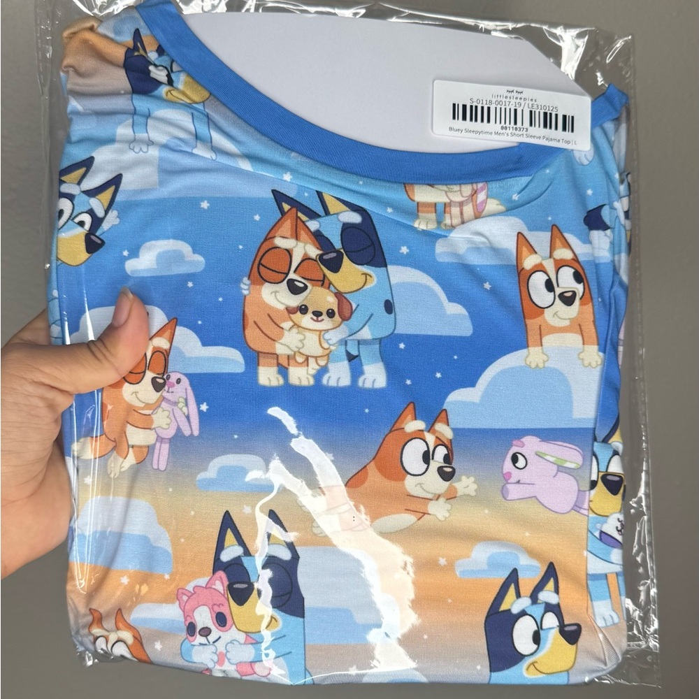 NWT | Little Sleepies Bluey Sleepytime MENS Short Sleeve Pajama Top